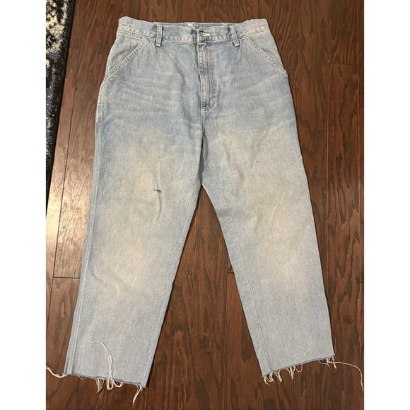 CARHARTT WIP SIMPLE PANT DENIM BLUE STONE WASHED 36/25 cut offs - Picture 1 of 10